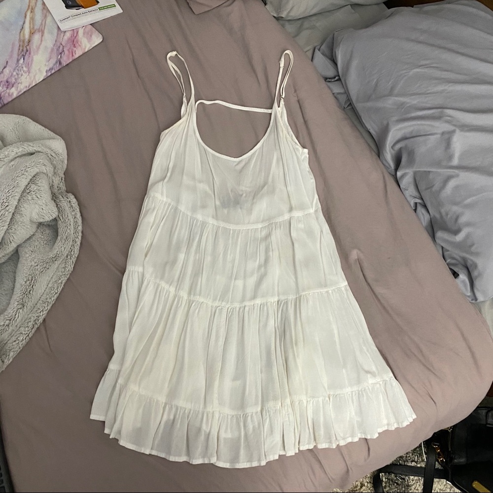 brandy melville flowy white dress